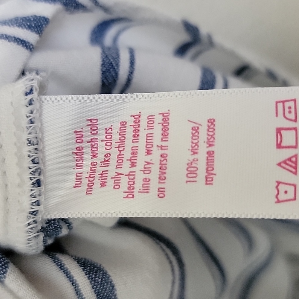 Justice Blue & White Striped Short Sleeve Top 12 - Picture 8 of 13